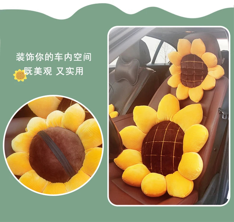 40/50/70CM Stuffed Sunflower Plush Plant Seat Cushion Flowers Decor Pillow Props For Sofa Chair Indoor Floor