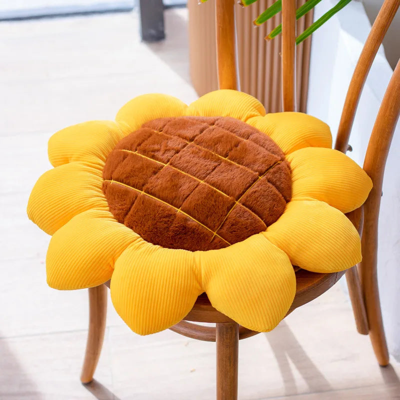 40/50/70CM Stuffed Sunflower Plush Plant Seat Cushion Flowers Decor Pillow Props For Sofa Chair Indoor Floor