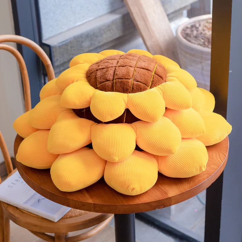 40/50/70CM Stuffed Sunflower Plush Plant Seat Cushion Flowers Decor Pillow Props For Sofa Chair Indoor Floor