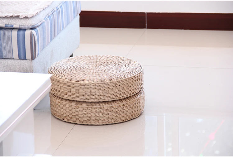 5 Size Hot Natural Straw Round Pouf Tatami Cushion Floor Cushions Meditation Yoga Round Mat Zafu Chair Cushion 40/45/50/60/70cm