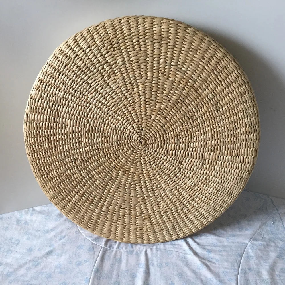 5 Size Hot Natural Straw Round Pouf Tatami Cushion Floor Cushions Meditation Yoga Round Mat Zafu Chair Cushion 40/45/50/60/70cm