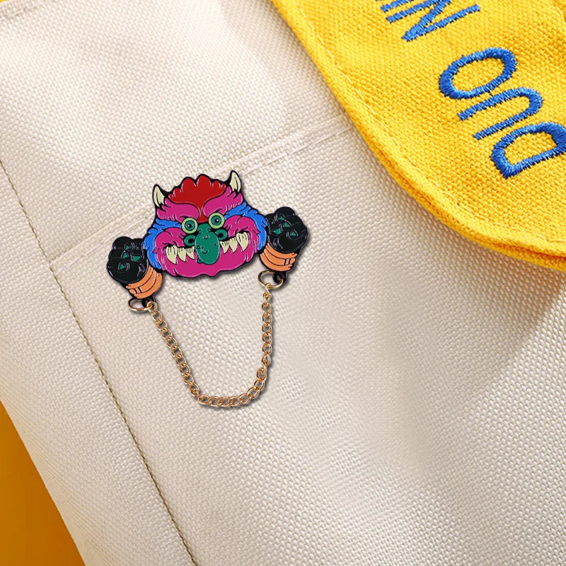 80s Nostalgia. My Pet Monsters
- Enamel Pin with Handcuff chain Badge
- Cartoon accessories