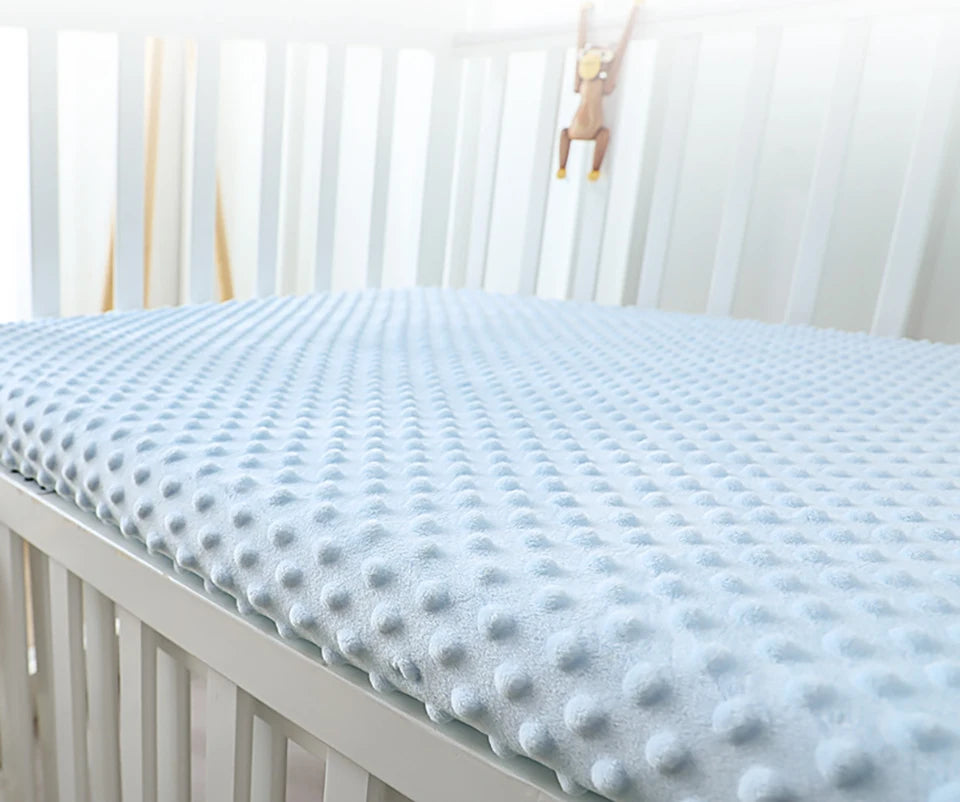 Crib Sheets 3D Dot Velvet Bed Cover Children'S Thickened Warm Baby Crib Protector Solid Color Set Of Sheets Baby Crib Winter