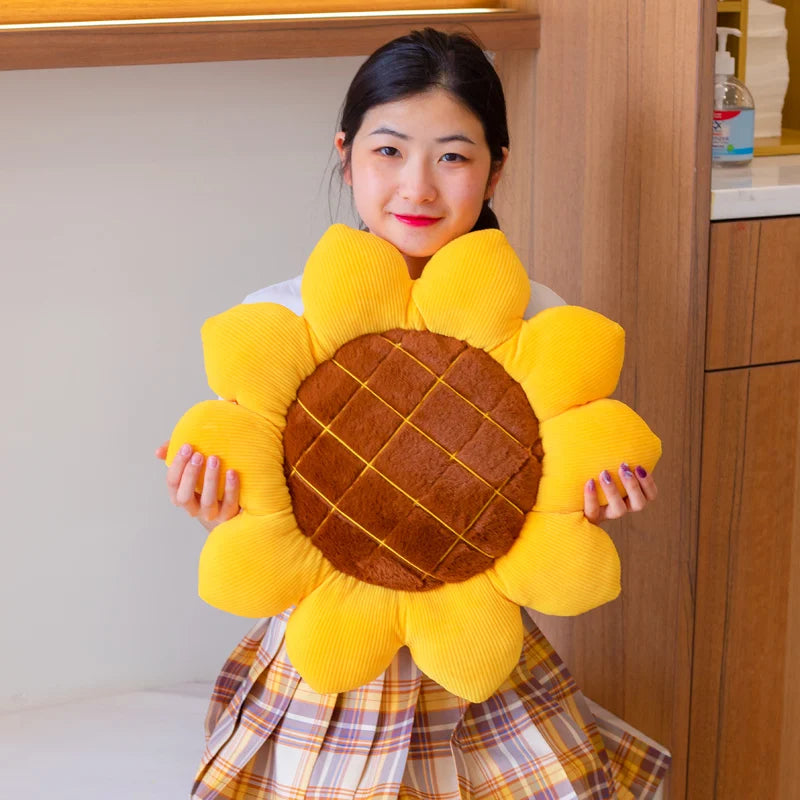 40/50/70CM Stuffed Sunflower Plush Plant Seat Cushion Flowers Decor Pillow Props For Sofa Chair Indoor Floor