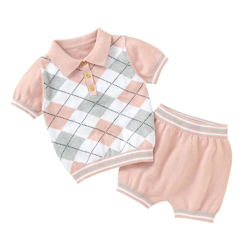 Summer Baby Short Sleeves Clothes Sets Fashion Tops + Pants Toddler Boys Girls Outfits Suits 2pcs Newborn Infant Clothing 0-18M