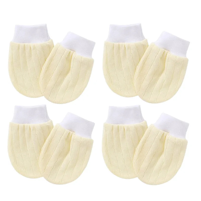 4 Pairs/set Soft Cotton Baby Gloves Anti Scratching Face  Protection Newborn Mittens Infant Handguard Supplies Baby Gloves 0-5M