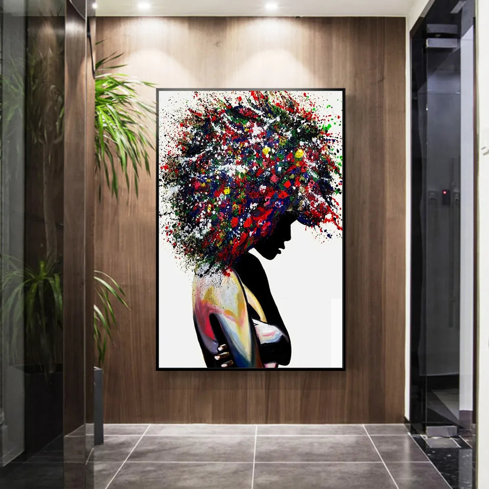 Graffiti Art Of Black Woman Canvas Paintings On the Wall Art Posters And Prints African Woman Modern Art Picture Home Wall Decor