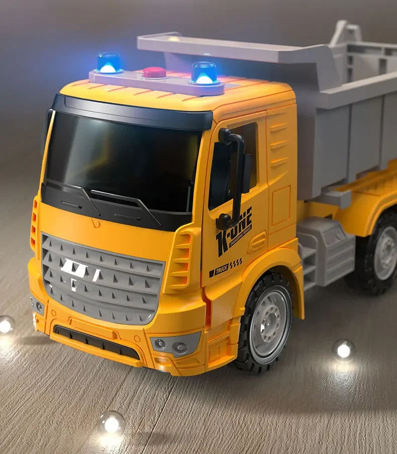 Haitai Large Engineering Toy Truck Boys Dump Truck Inertia Truck 3-6 Years Old Children Play Vehicles Spring Winding Cars