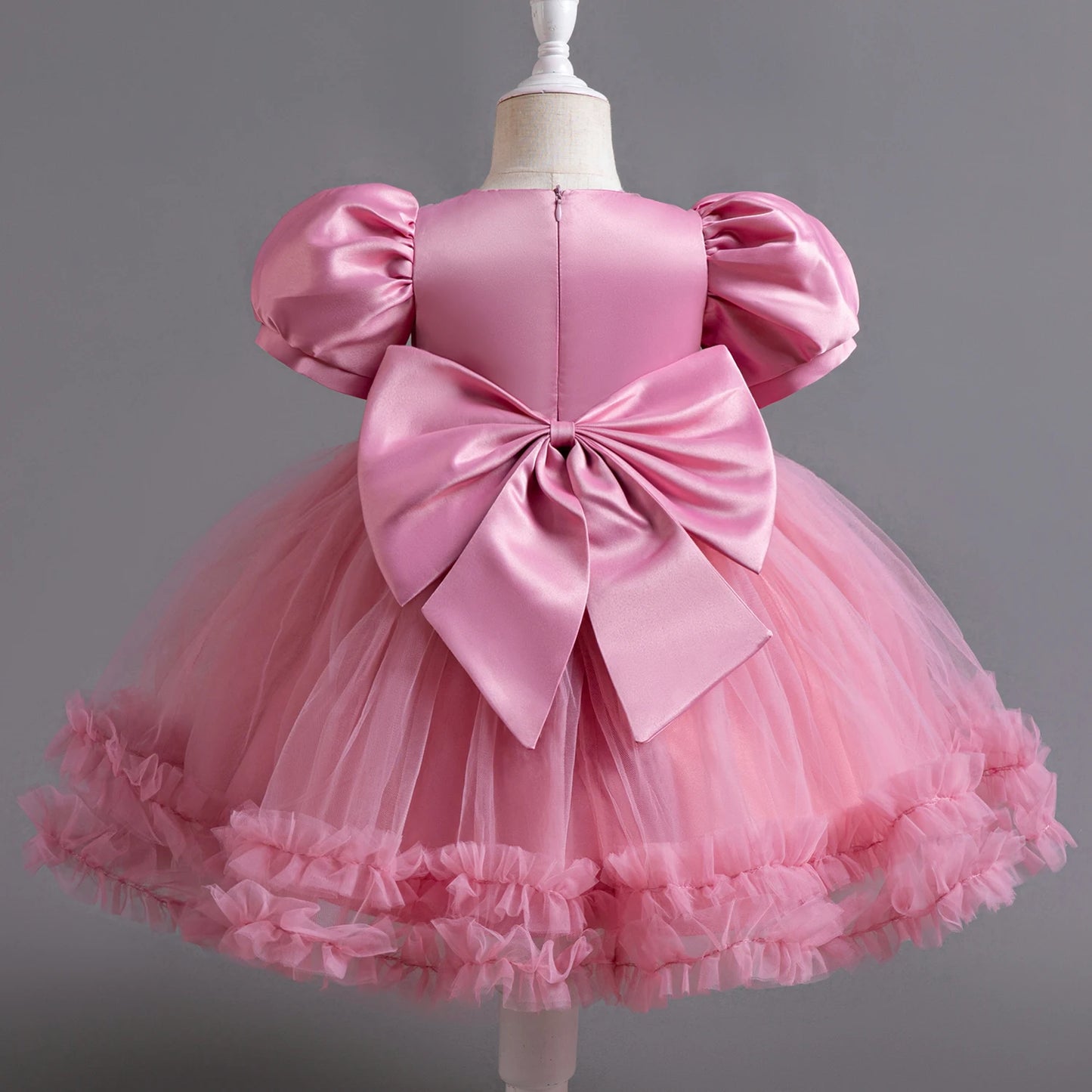 Newborn Baby Girl Dress Party Dresses for Girls 1Yrs Birthday Princess Dress Summer Fuffy Sleeves Christening Gown Baby Clothing