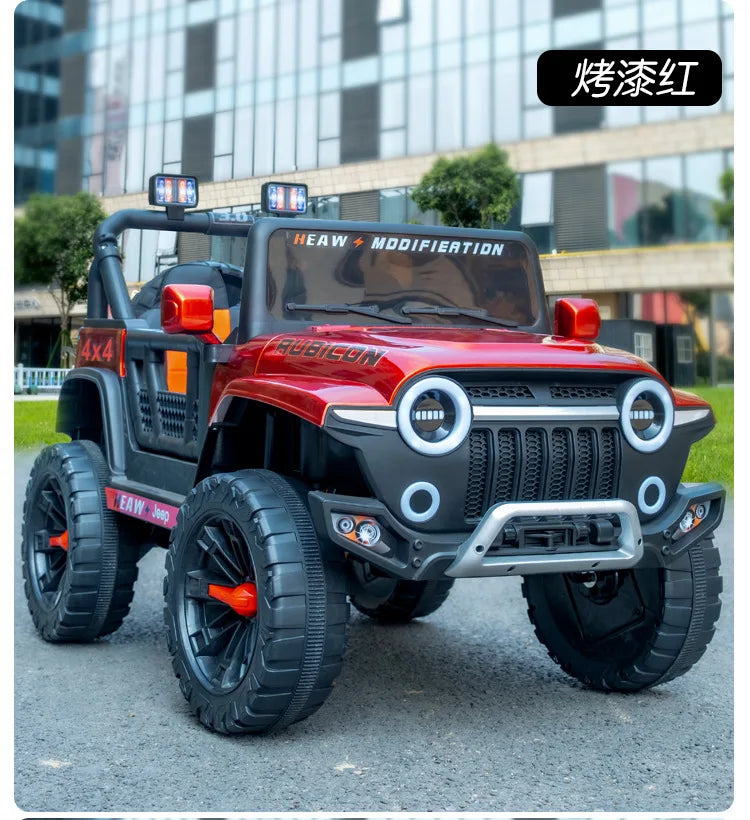 12V Kids Electric 4 Wheel Drive Off-Road Toy Rechargable Battery Car Sit By Child With Remote Control And LED Light