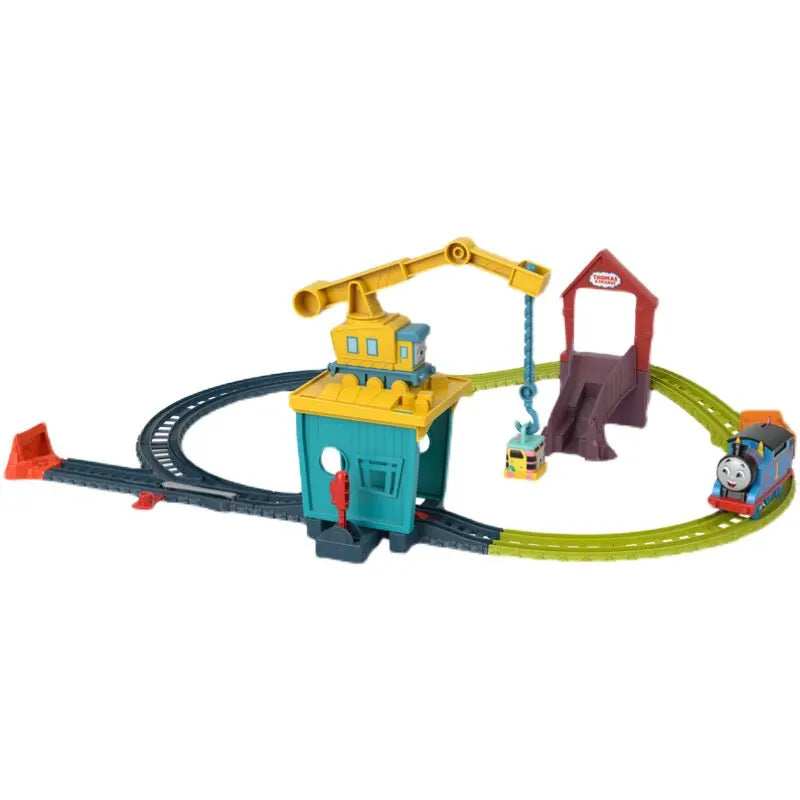Original Thomas and Friends Train Motorized Fix Em Up Friend Carly Sandy Diecast Crane Toys Metal Engine Truck Building Gift Set