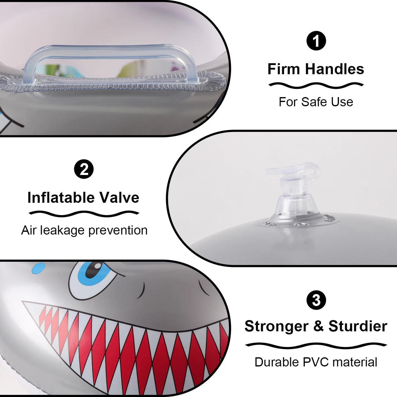 1pc Grey Shark Swim Ring Summer pool floats, Beach and Pool Swim Aid, Beach Toys for Pool Party
