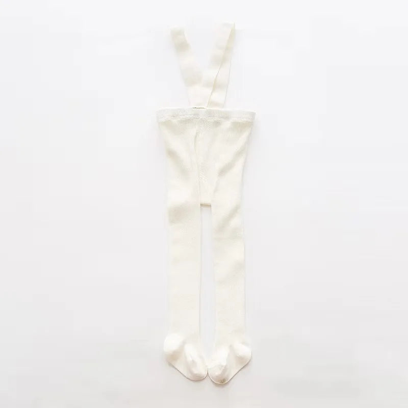 Cute Spring Knitted Tights For Newborn Baby Boys And Girls Solid Pantyhose Casual Suspender Tights Infant Toddler Strap Leggings