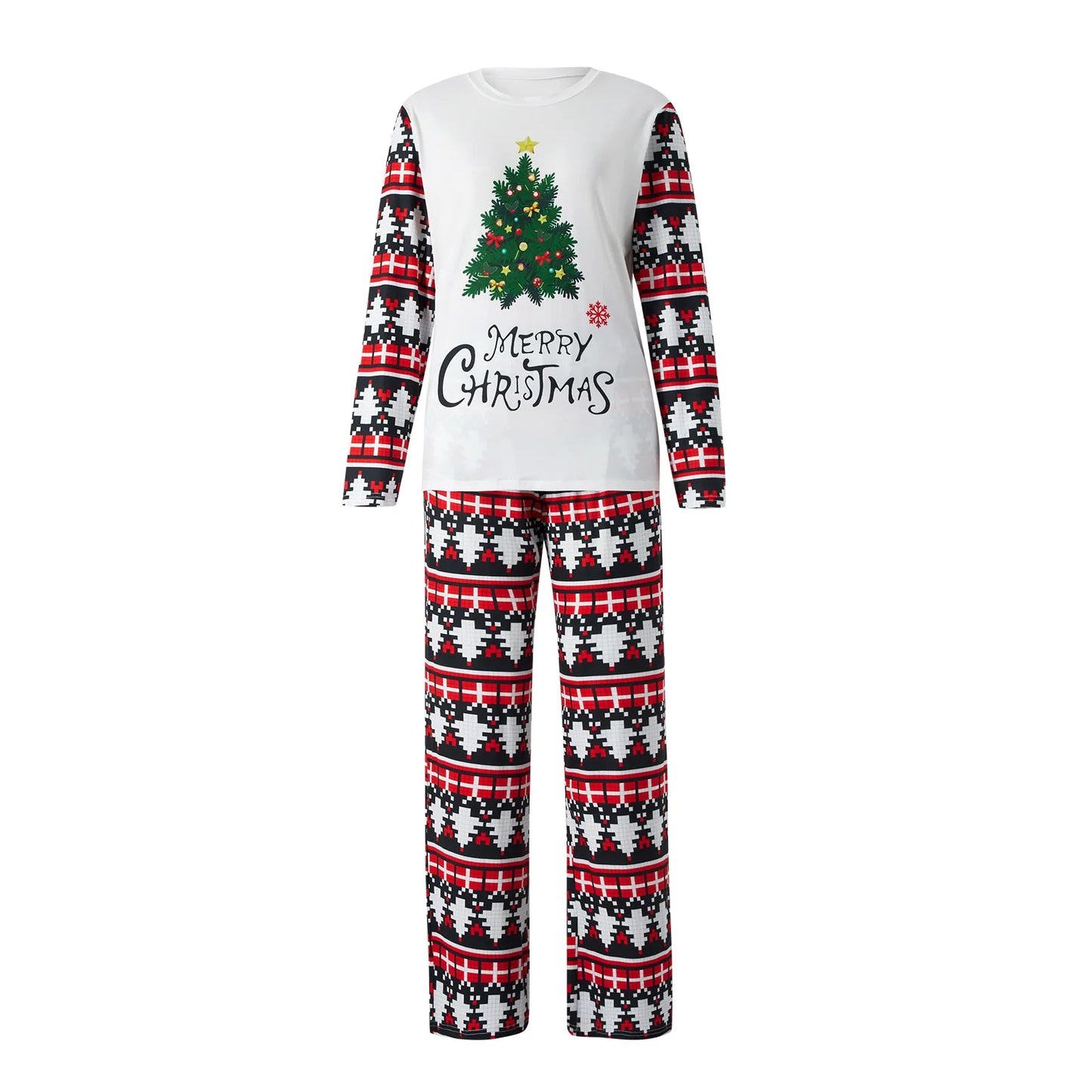 hirigin Parent Child Christmas Pajamas Sets Long Sleeve Round Neck Tops and Casual long Pants Family Christmas Pjs Matching Sets