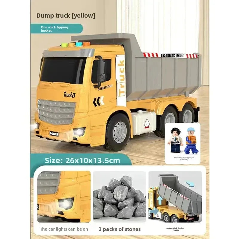 Haitai Large Engineering Toy Truck Boys Dump Truck Inertia Truck 3-6 Years Old Children Play Vehicles Spring Winding Cars