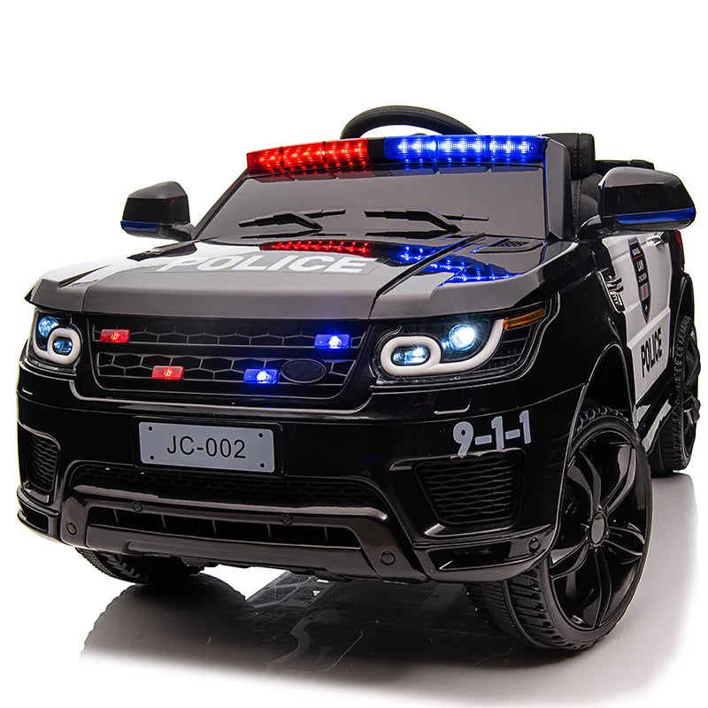 12V Load 50KG Big Size With Remote Control Children's Electric Four-wheel Rechargale Double drive Toy Battery Police Music Car