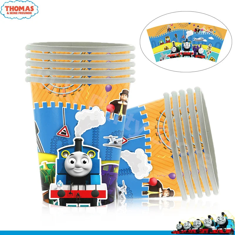 Thomas and Friends Party Decorations the Train Balloons Disposable Tableware Tablecloth Cups Banner Baby Shower Supplies Toy