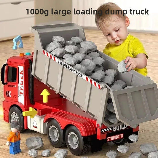 Haitai Large Engineering Toy Truck Boys Dump Truck Inertia Truck 3-6 Years Old Children Play Vehicles Spring Winding Cars