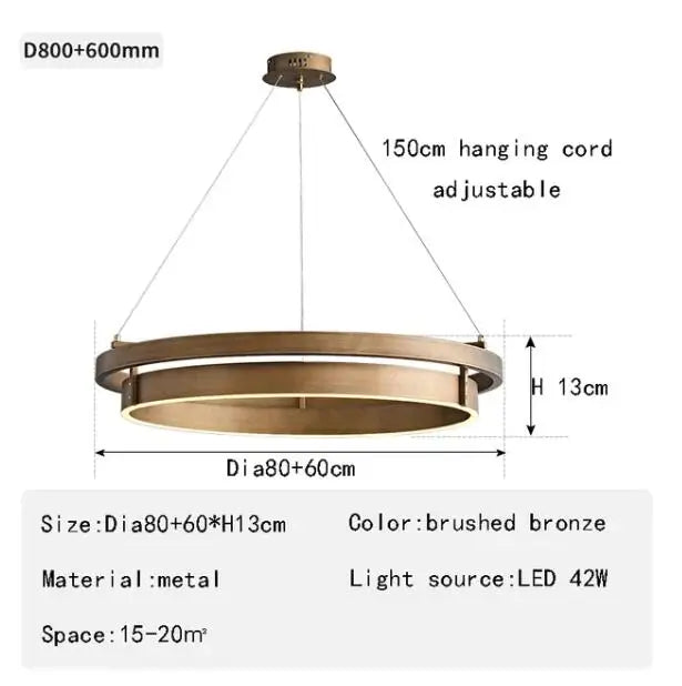 2024 Home Decor New Design Pendant Light Bronze Avize Modelleri Creative Chandelier Hanglamp Led Lustres for Dining Room