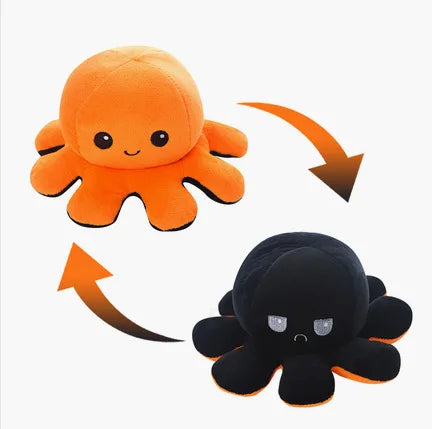 Inverted Octopus Cute Plush Doll Reverse Toy Keychain Kawaii Fluffy Stuffed Pendant Schoolbag Decoration Lovely Creative Gift