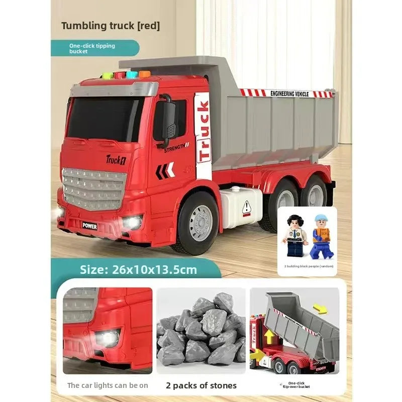 Haitai Large Engineering Toy Truck Boys Dump Truck Inertia Truck 3-6 Years Old Children Play Vehicles Spring Winding Cars