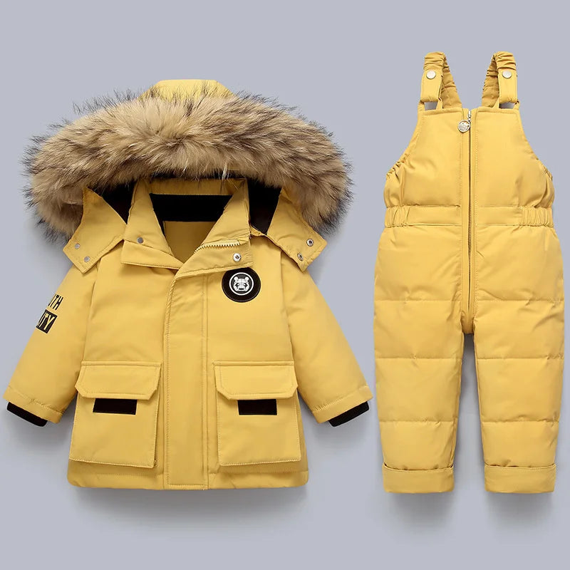 New Baby Winter Warm Down Jacket parka Boy Thicken Jumpsuit Infant coat toddler Girl Clothes Kids Snowsuit Children Clothing Set