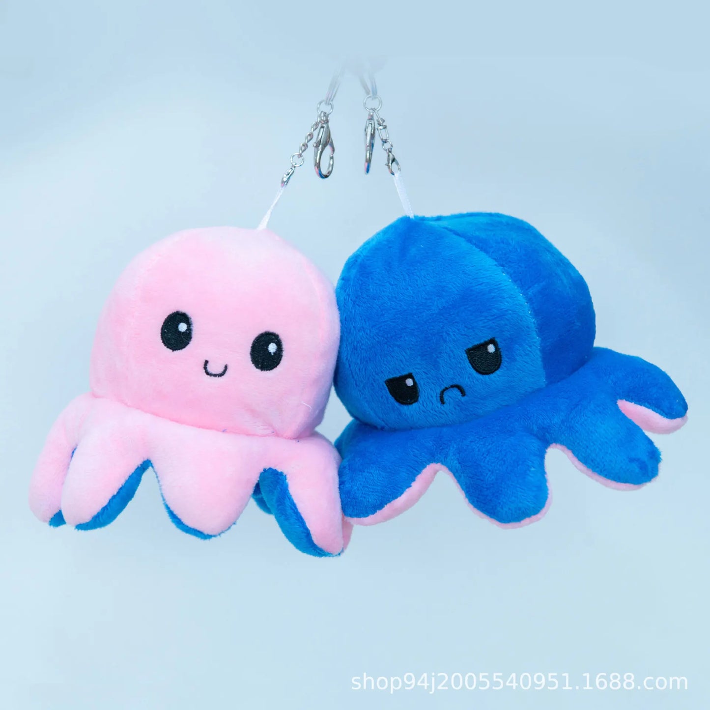 Inverted Octopus Cute Plush Doll Reverse Toy Keychain Kawaii Fluffy Stuffed Pendant Schoolbag Decoration Lovely Creative Gift