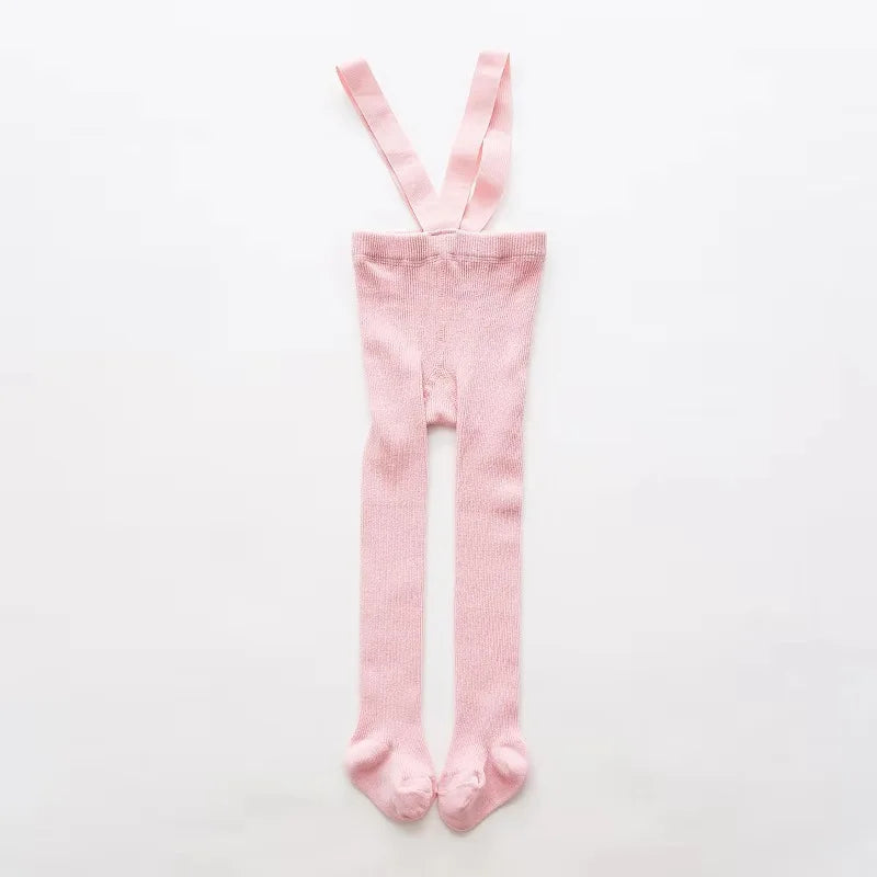Cute Spring Knitted Tights For Newborn Baby Boys And Girls Solid Pantyhose Casual Suspender Tights Infant Toddler Strap Leggings