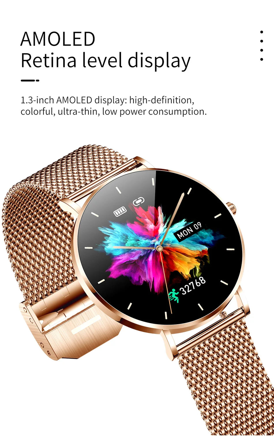 2022 New Ultra Thin Smart Watch Women 1.36&quot; AMOLED 360*360 HD Pixel Display Always Show Time Call Reminder Smartwatch Ladies+Box