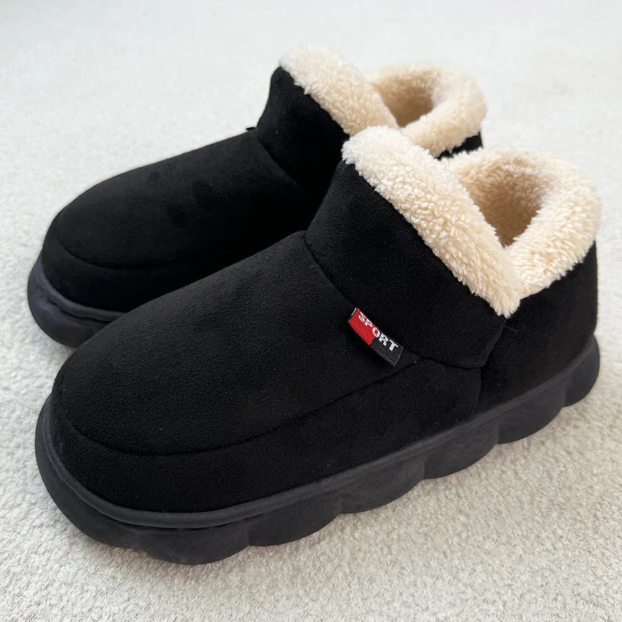 Smile PoP Winter Plush Men Shoes Classic Indoor Men House Slippers Outdoor Soft Non Slip Women's Shoes Casual Bedroom  Men Shoes