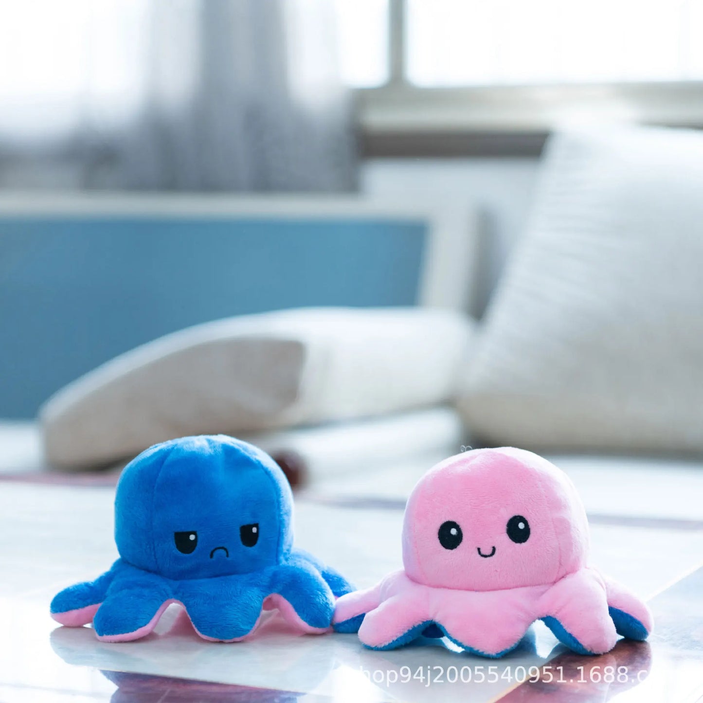 Inverted Octopus Cute Plush Doll Reverse Toy Keychain Kawaii Fluffy Stuffed Pendant Schoolbag Decoration Lovely Creative Gift