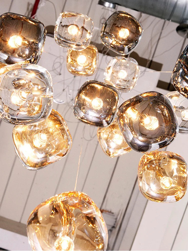 Modern Nordic Ceiling Chandelier LED Living Room Luxury Crystal Attic Bedroom Light Dining Room Lustre Chandelier Kitchen Lamp