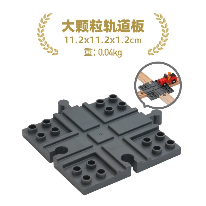 Wooden Train Tracks Railway Toys Set Parking lot apron fire station gas station rotary crane Overpass Model for Kids Toys Gifts