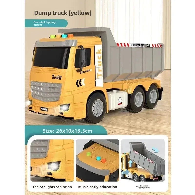 Haitai Large Engineering Toy Truck Boys Dump Truck Inertia Truck 3-6 Years Old Children Play Vehicles Spring Winding Cars