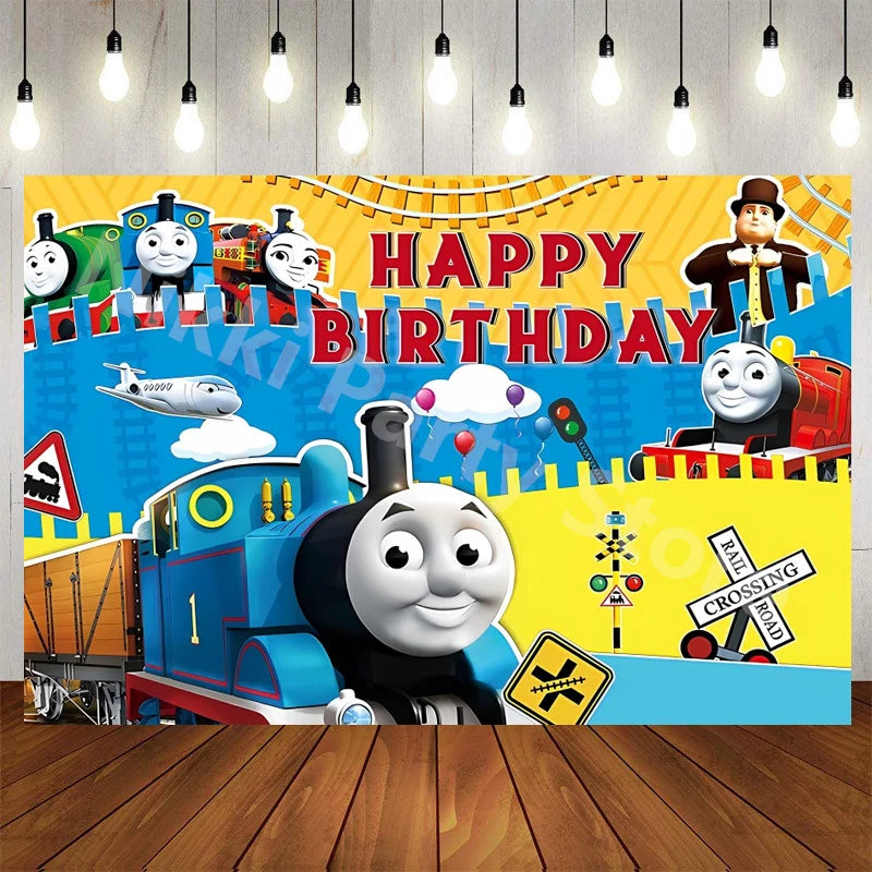 Thomas and Friends Party Decorations the Train Balloons Disposable Tableware Tablecloth Cups Banner Baby Shower Supplies Toy