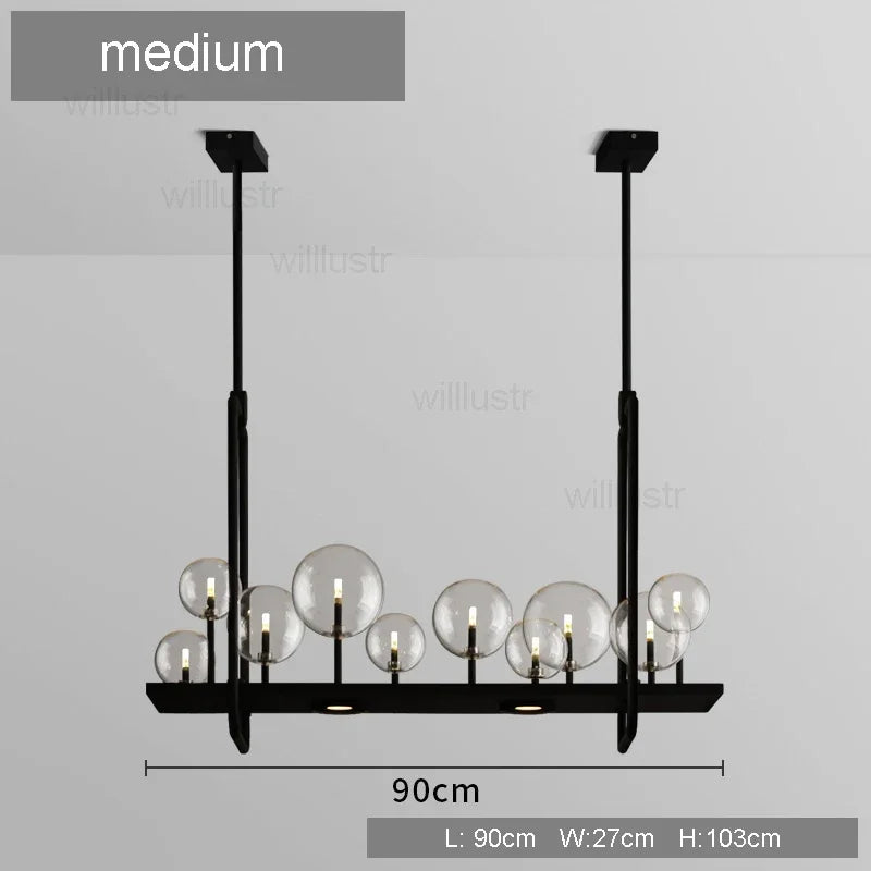 Glass Ball Pendant Lamp Globe Shade Suspension Light Hotel Cafe Dining Room Bar Cafe Ceiling Chandelier Hanging Lighting