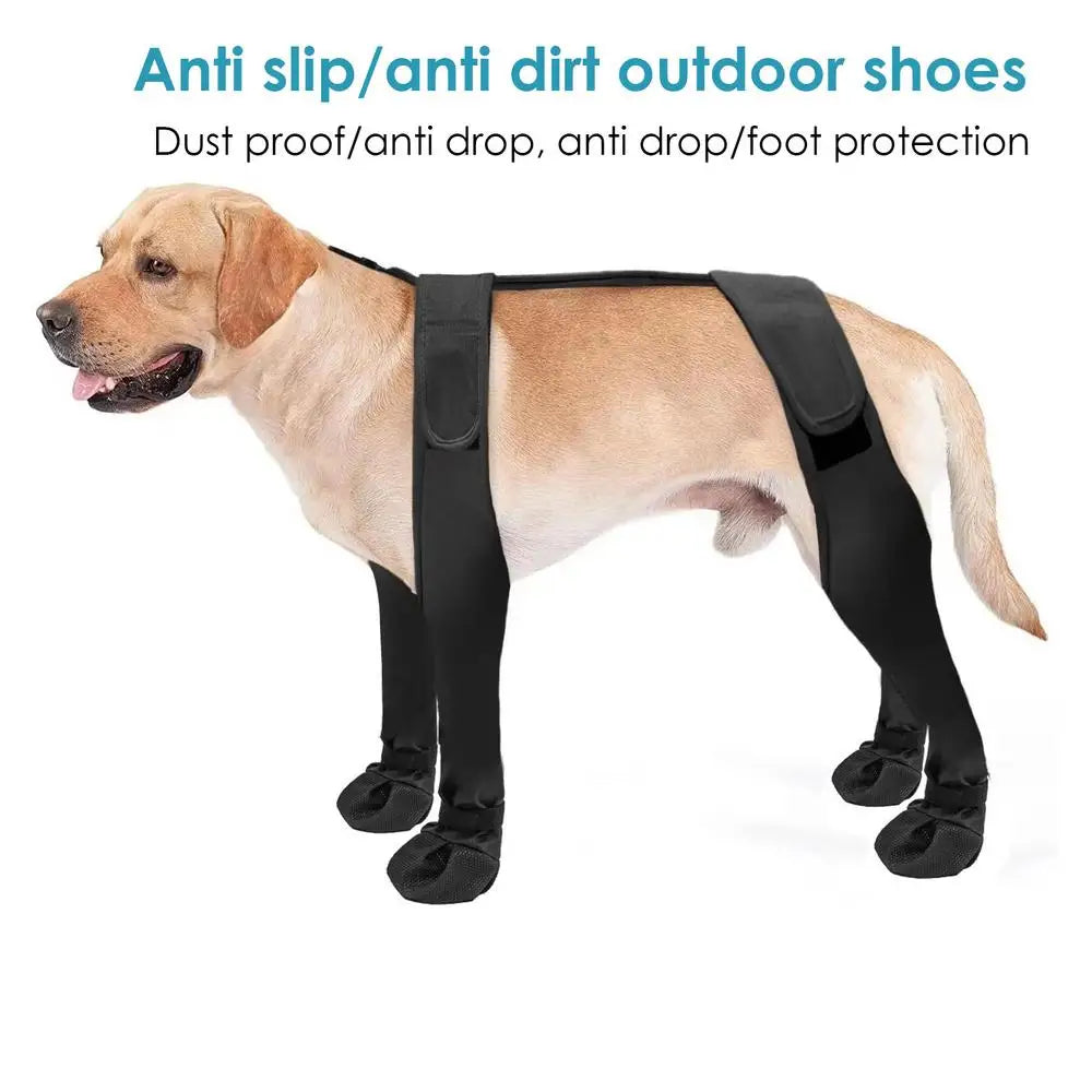 New Dog Boots Leggings Waterproof Dog Shoes Adjustable Booties For Dog Paws Non Slip French Bulldog Suspender Boots