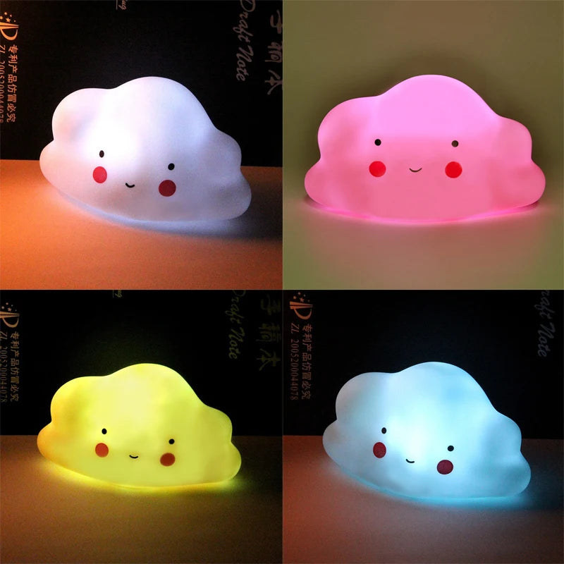 Cute LED Night Light Bear Unicorn Dinosaur Rabbit Cartoon Animal Bedside Lamp for Children Bedroom Yellow Blue Pink White Light