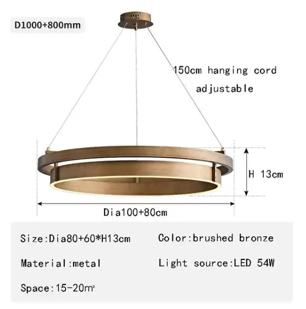 2024 Home Decor New Design Pendant Light Bronze Avize Modelleri Creative Chandelier Hanglamp Led Lustres for Dining Room