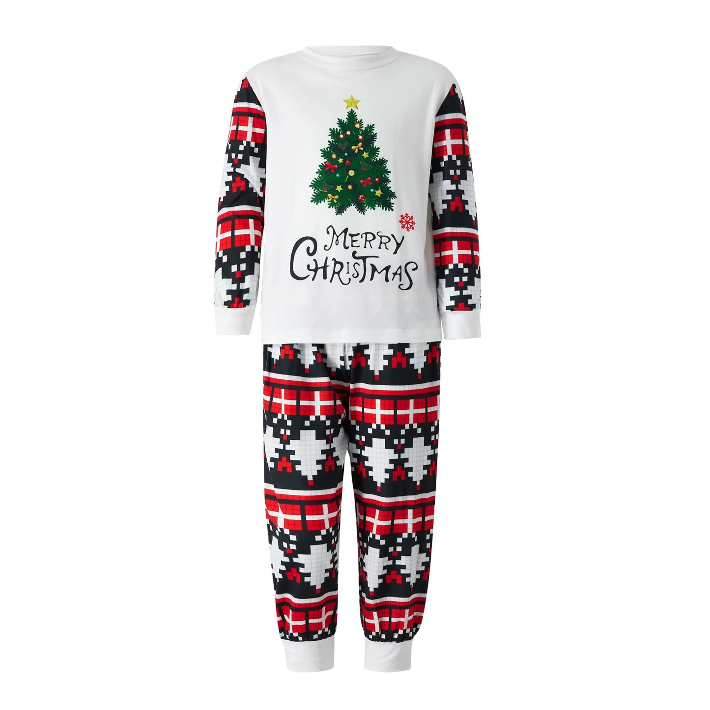 hirigin Parent Child Christmas Pajamas Sets Long Sleeve Round Neck Tops and Casual long Pants Family Christmas Pjs Matching Sets