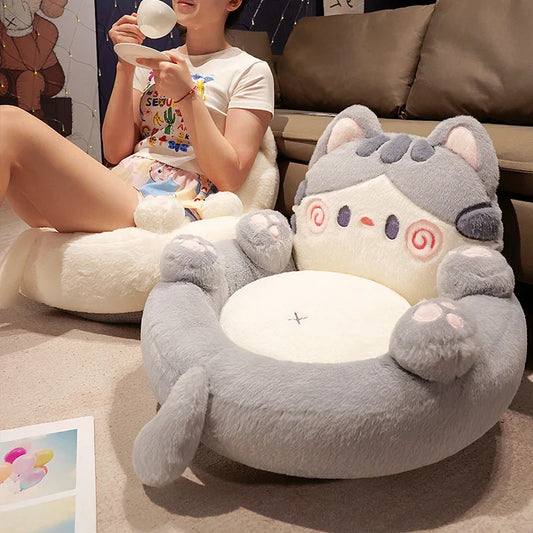 About 50CM Kawaii Cat Plush Cushion Stuffed Soft Animal Cushion Sofa Chair Pillow Nice Home Decoration for Birthday Gift