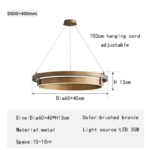 2024 Home Decor New Design Pendant Light Bronze Avize Modelleri Creative Chandelier Hanglamp Led Lustres for Dining Room