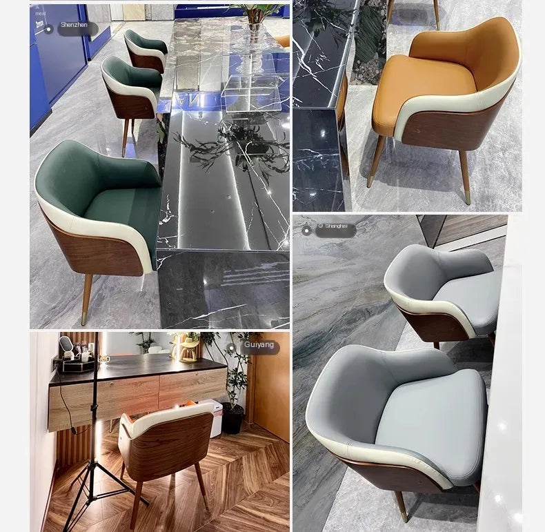 Modern Minimalist Dining Chair Luxury Wooden Armchair High Quality Lounge Chairs Comfortable Seat Kitchen Furniture HY50DC