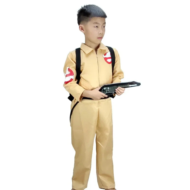 Ghostbusters Movie Cosplay Costumes Kids Adults Halloween Carnival Theme Party Clothes with Proton Pack Fans Collection