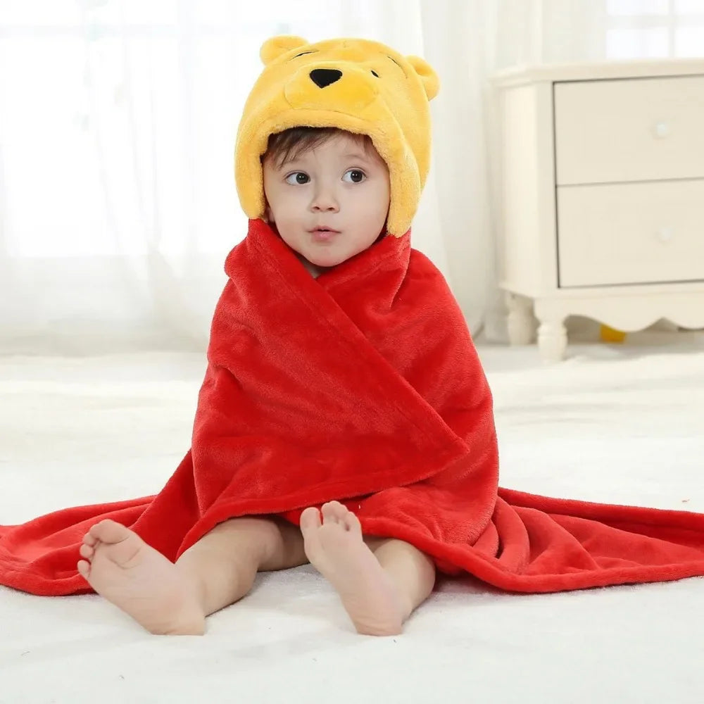 Flannel Infant Gown Loungewear Anime Baby Boy Girl Pajamas Newborn Animal Sleepwear Hooded Bathrobe Towel for Babies 0-24 Months