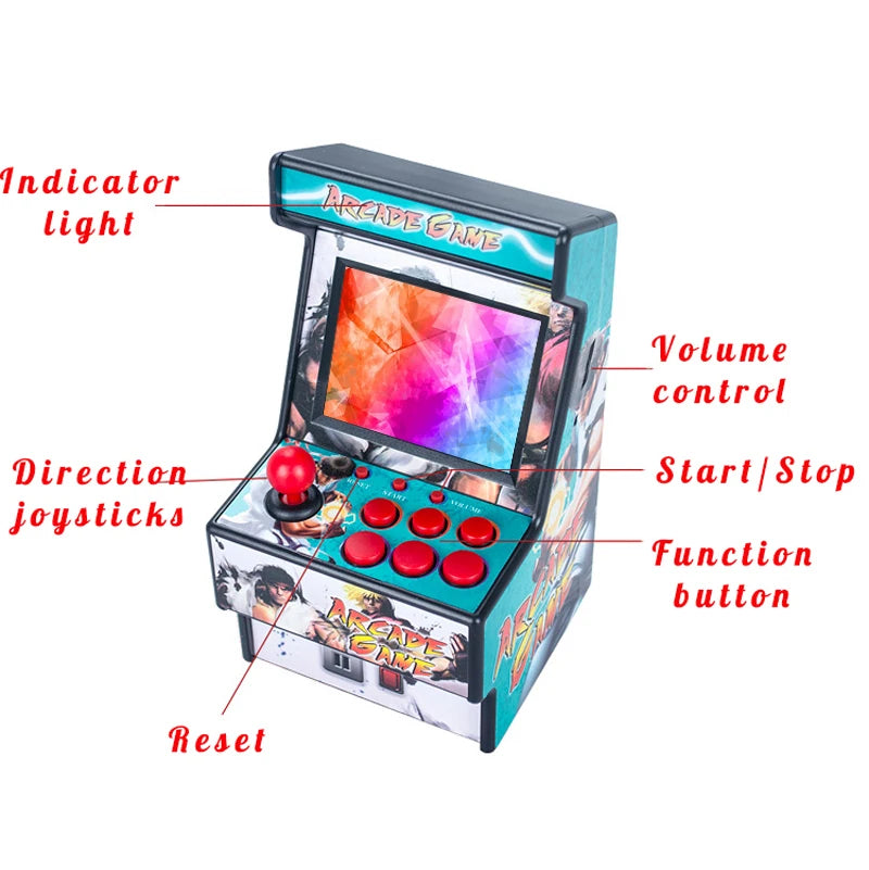 16 Bit Video Game Console 2.8 inch Handheld Game Console Built In 156 Retro Games For Kids