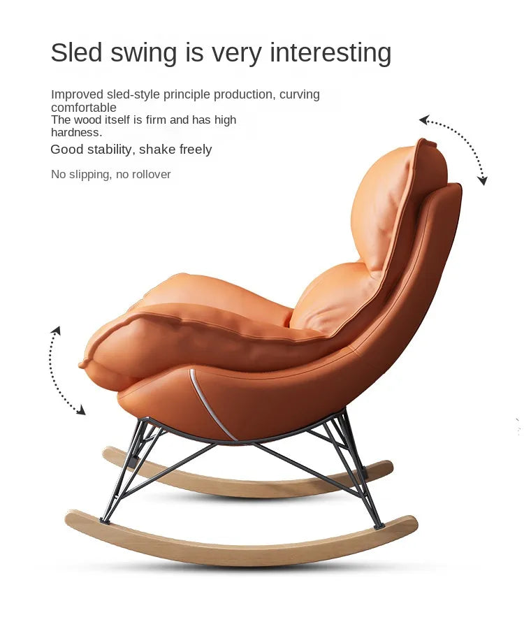 Home Lazy Living Room Sofa Nordic Style Lazy Leisure Rocking Chair Recliner Light Luxury Living Room Balcony Single Sofa Chair