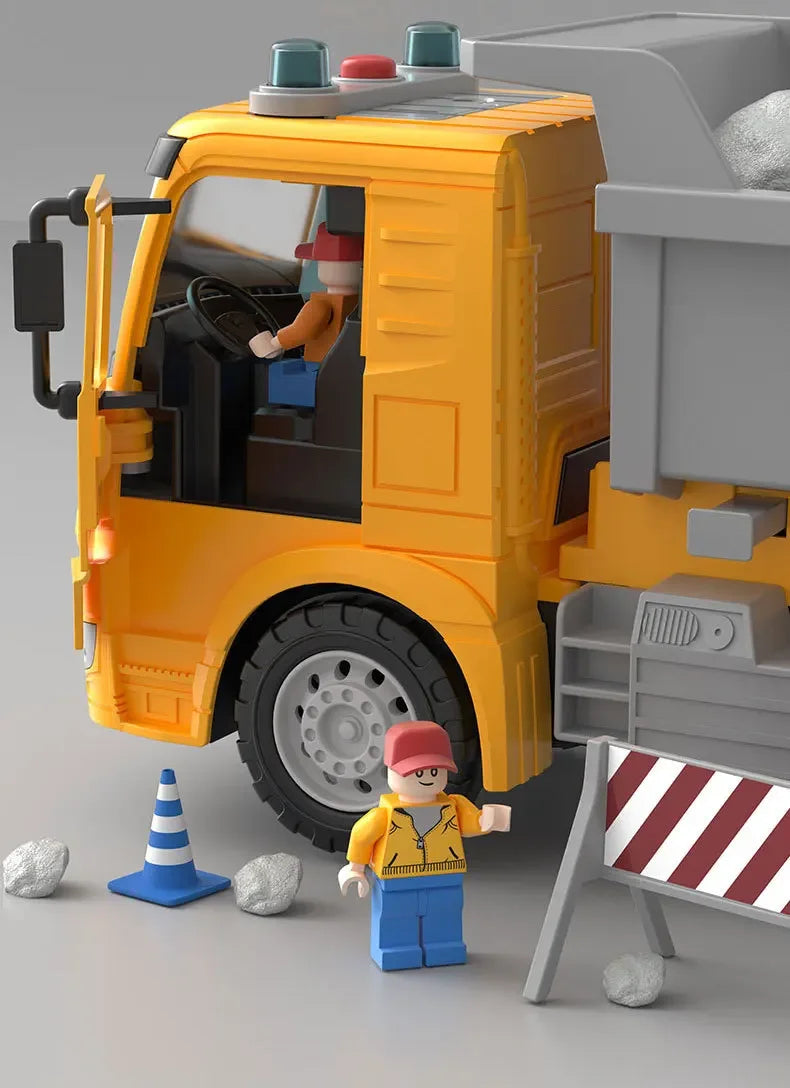 Haitai Large Engineering Toy Truck Boys Dump Truck Inertia Truck 3-6 Years Old Children Play Vehicles Spring Winding Cars