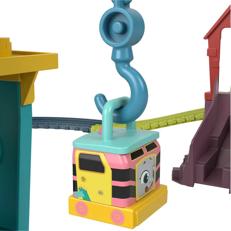 Original Thomas and Friends Train Motorized Fix Em Up Friend Carly Sandy Diecast Crane Toys Metal Engine Truck Building Gift Set