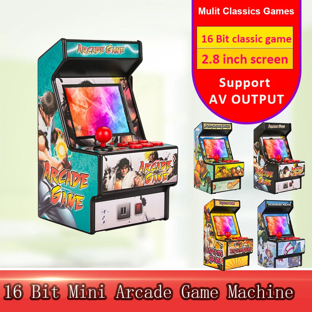 16 Bit Video Game Console 2.8 inch Handheld Game Console Built In 156 Retro Games For Kids